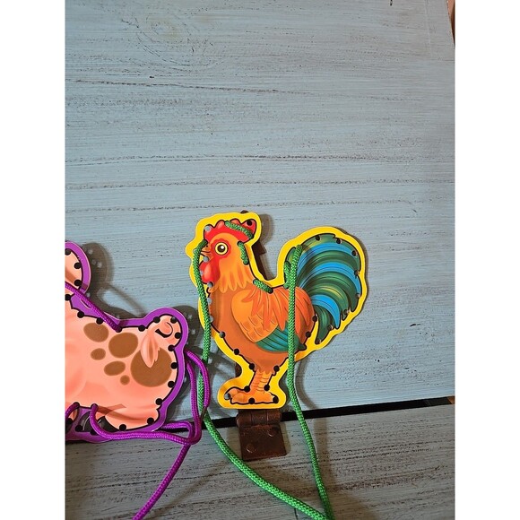 Melissa & Doug Lace and Trace Farm Animals Educational Toy Wooden Toddler - Picture 7 of 13